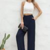 BEIGAI Damen Hosen Elegant Lose Lounge Weite Hose Outdoor Jogpants Trainingshose Culottes Yogahose mit Taschen – Bild 3