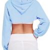 BEJONS Women Long Sleeve Cropped Super Crop Top Hoodies Sweatshirt Aesthetic Punk Hip Hop Dance Sexy Rave Cloth – Bild 3