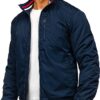 BOLF Herren Übergangsjacke Reißverschluss Freizeitjacke Sportjacke Steppjacke Kapuze Stehkragen Street Style 4D4 – Bild 4