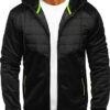 BOLF Herren Übergangsjacke Steppjacke Daunenjacke Sportjacke Freizeitjacke Materialmix Kapuze Reißverschluss Street Style [4D4] – Bild 4