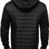 BOLF Herren Übergangsjacke Steppjacke Daunenjacke Sportjacke Freizeitjacke Materialmix Kapuze Reißverschluss Street Style [4D4] – Bild 5