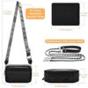 BROTOU Handy Umhängetasche Echtes Leder Crossbody Bag mit 2 Breitem Schultergurt Kartenhalter, Schwarz UmhäNgetasche Damen Leder UmhäNgetasche Damen, Kleine Tasche Damen mit 3 Fächern – Bild 3