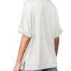 Beluring Oberteile Damen Elegant Kurzarm Blusen Sexy V Ausschnitt T-Shirt – Bild 3