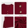 Beluring Oberteile Damen Elegant Kurzarm Blusen Sexy V Ausschnitt T-Shirt – Bild 4