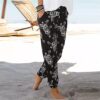 Damen Pant Lange Haremshose Schlupfhose Boho Strandhose Leicht Freizeithose Loose Sommerhose Frauen Hose mit Taschen Straight Bein Hose Sommerhose Stoffhose Jogginghose Yogahose – Bild 5