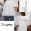 Dokotoo Damen Bluse Elegant Spitzen Chiffonbluse Rundhals Lose Tunika Hemd Frühling Sommer Boho Oberteile Shirts Tops S-XXL – Bild 3