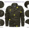 EKLENTSON Herren Übergangsjacke Frühling Cargo Jacke Arbeitsjacke mit Vielen Taschen – Bild 3