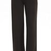 EXCHIC Damen Einfarbig Lose Gerade Geschnitten Palazzo Hose Hohe Taille Dehnbar Lounge Hose mit Taschen – Bild 3
