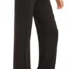 EXCHIC Damen Einfarbig Lose Gerade Geschnitten Palazzo Hose Hohe Taille Dehnbar Lounge Hose mit Taschen – Bild 5