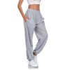 Enwokran Hosen Damen Weites Bein Track Pants Baggy Cargohose High Waist Lässige Loose Sweathose mit Taschen Stretch Sport Jogginghose mit Elastischen Knöcheln – Bild 4