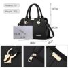 FANDARE Damen Handtasche Umhängetasche Frauen Schulterbeutel Shopper Tote Reise Henkeltasche Schulterriemen Abendtasche Citytasche Wasserdicht PU Leder Schwarz A – Bild 5
