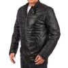 FAPA Lederjacke Herren Langarm - elegante Bikerjacke - Männerlederjacke mit Stehkragen - Übergangsjacke Echtleder - erhältlich in 3 Farben – Bild 4