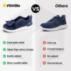 FitVille Diabetiker Schuhe Herren Extra Weit mit Klettverschluss überbreite weiche Gesundheitsschuhe Herren für geschwollen Füße Schwarz Blau Grau Gr.40-50 – Bild 4