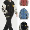 GIJOVANA College Jacke Herren Oldschool Sportjacke Varsity Jacket Patchwork Collegiate Baseballjacke Stehkragen Streetwear – Bild 4