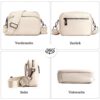 GSenhui Crossbody Bag Damen Echtes Leder Kleine Umhängetasche mit Breitem Gurt Reißverschluss und Abnehmbar Schultergurt Handytasche Zum Umhängen Frauen Schwarz – Bild 3