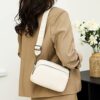 GSenhui Crossbody Bag Damen Echtes Leder Kleine Umhängetasche mit Breitem Gurt Reißverschluss und Abnehmbar Schultergurt Handytasche Zum Umhängen Frauen Schwarz – Bild 4