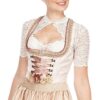 Spitze Dirndlbluse Halbarm Weiß Sexy Dirndl Bluse Rundhals Damen Trachtenbluse – Bild 3