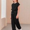 Haloumoning Mädchen Jumpsuits Kinder Mode Lange Hosen Mädchen Sommer Kurzarm Overall Casual Sport Jumpsuit – Bild 4