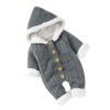 Haokaini Neugeborene Baby Kapuze Strick Strampler Fleece Pullover Wärmer Schneeanzug Overall Overalls Onesies Baby Winter Oberbekleidung für Jungen Mädchen – Bild 5