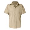 Hawaiihemden für Herren Bequemes Kurzärmliges Männerhemd Mit Knöpfen Guayabera Hemd Hawaii-Print Strandurlaub Businesshemd V-Ausschnitt Herren Strand Hemd T-Shirts Tuniken Tops – Bild 3