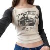 Himllauen Damen Langarmshirt Print Langarm Shirt Sweatshirt Vintage Crop Tops Y2k Gothic Punk Grunge E-Girl Clothes für Frauen Mädchen – Bild 5