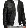 Indicode Herren Aaron Lederjacke mit abnehmbarer Kapuze | Kunstlederjacke Übergangsjacke – Bild 3