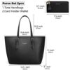 Jocose Moose Damen Handtasche Schultertasche, Vintage Leder Tasche Shopper Groß für BüRo Schule Einkauf, Geschenk mit Einer Damen Geldbörse – Bild 3