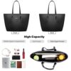 Jocose Moose Damen Handtasche Schultertasche, Vintage Leder Tasche Shopper Groß für BüRo Schule Einkauf, Geschenk mit Einer Damen Geldbörse – Bild 4