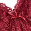 Joligiao Damen Sexy Dessous Kleid Spitze Negligee Babydoll Nachtwäsche Lingerie Nachtkleid Reizwäsche Set mit Pantie V-Ausschnitt Sleepwear Kleid – Bild 3