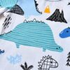 Joureker Neugeborenes Baby Junge Kleidung Graffiti Muster Print Strampler + Hose + Hut 3Pcs Outfits Set weiß – Bild 4
