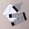 Juflam Neugeborenes Baby Kleidung Kleiner Mann Top Strampler + Hose Legging + Hut 3 Stück Outfit Set – Bild 4
