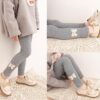 Leggings Mädchen 2 Stück,Silkglory Sportleggings hose für Mädchen Weiche Strümpfe mit Passenden SchmetterlingenBallett Baby Leggings Mädchen für Drinnen und Draußen Schwarz/Weiß/Grau/Aprikose,2-9Jahre – Bild 3