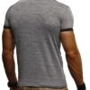 Leif Nelson Sommer T-Shirt Herren V-Ausschnitt - Coole Tshirts lang V-Neck Baumwolle - Casual Basic Shirts Männer Kurzarm – Bild 4
