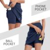 M MOTEEPI Tennisrock Damen 20'' Knielang Rock Mit Hose Drunter Damen Hohe Taille Hosenrock Skort Skirt for Women Golfrock Sportrock – Bild 5