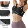 Memoryee Sport BH Damen Große Brüste Starker Halt Push Up Ohne Bügel 3er Pack Set Gepolstert Joggen Yoga Laufen Reiten Bra Crop Top – Bild 4