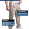 Mill&Tailor Herrenhose kitt I Cargo-Hose aus Baumwolle I Bequeme Pants Comfort Fit mit 6 Taschen I Männer-Hose elegant & lässig mit 6 Gürtel-Schlaufen I Hosen in Übergrößen – Bild 5