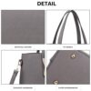 Miss Lulu Handtasche Damen Tasche Shopper Mittelgroß Schultertaschen 2 Pieces Set – Bild 3