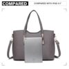 Miss Lulu Handtasche Damen Tasche Shopper Mittelgroß Schultertaschen 2 Pieces Set – Bild 5