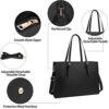 NUBILY Handtasche Shopper Damen Große Schwarz Handtasche Leder Umhängetasche Arbeitstasche Gross Laptop Business Schule Taschen 15.6 Zoll – Bild 5
