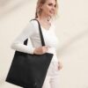 Prite Handtasche Damen Tote Bag Shopper Groß Umhängetasche Cord Beuteltasche Stofftasche für College Schule Arbeit Reisen Einkaufen (Schwarz) – Bild 3