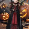 QDC Vampir Kostüm Mädchen Halloween Kostüme Kinder Gothic Vampirkostüm Prinzessin Dracula Karneval Party Fasching Kleid – Bild 4