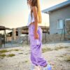 Rolanko Kinder Cargo Hose Elastische Taille Jogger Tanz Hose für Mädchen Streetwear Hip Hop – Bild 4