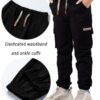 SERENYOU Jungen Cargohose Kinder Cargo Hose Freizeithose mit Elastischem Bund Jungs Jogginghose – Bild 3