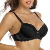 SHEKINI Damen BH Set Spitze BH Und Slip Dessous Sets Push Up Bügel BH und Tanga Sexy Unterwäsche Dessous Set Lingerie – Bild 4