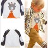 SOPO Kleinkind Jungen Casual 3-teiliges Set (T-Shirt + kariertes Hemd + Khaki Hose) 1-2 Jahre – Bild 4