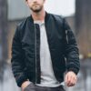 TACVASEN Herren Übergangsjacke Bomberjacke College Jacke Fliegerjacke Basic Freizeitjacke mit Reißverschlusstaschen – Bild 4
