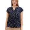 TOM TAILOR Damen Plussize Kurzarm-Bluse mit Muster – Bild 3