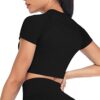Yaavii Damen Sport Laufshirt Longsleeve T-Shirts Bauchfrei Langarm Crop Top Fitness Oberteile – Bild 3