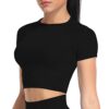 Yaavii Damen Sport Laufshirt Longsleeve T-Shirts Bauchfrei Langarm Crop Top Fitness Oberteile – Bild 4