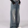 ticticlily Baggy Jeans Damen Y2K Harajuku Mädchen Jeanhose High Waist Weite Bein Hose Casual Lose Damenhose Freizeithose Vintage Boyfriend Jeans Gerade Bein Gewaschene Denim Pants Cargohosen – Bild 3